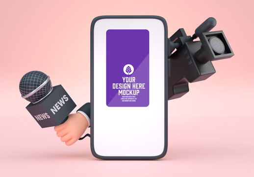 News with Mobile Concept Mockup
