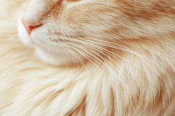 Close up of a Cat s Whiskers and Nose Soft Fur Texture Background