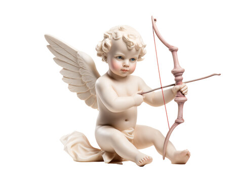 a statue of a baby cupid holding a bow and arrow