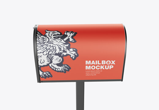 Metallic Mailbox Mockup