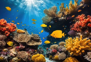 lively coral reefs stunning backdrops underwater still life compositions full color rich marine life, adventure, aquatic, artwork, biodiversity