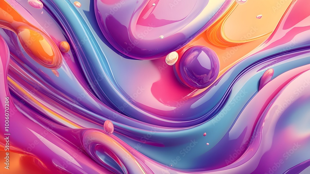 Poster abstract shapes on colorful trendy background. modern fluid colorful gradient geometric figures in t