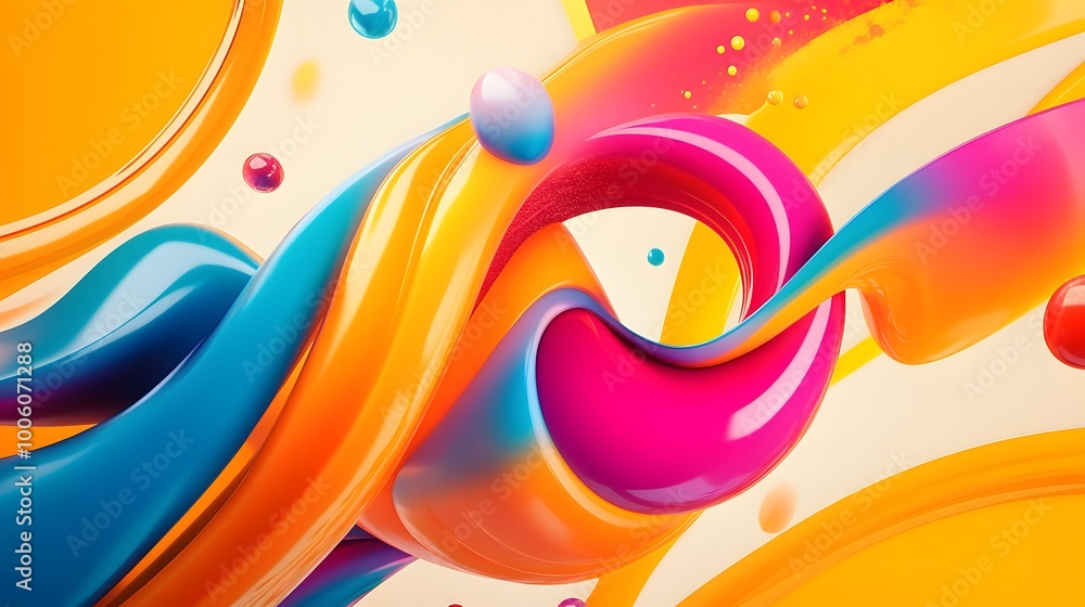 Poster abstract shapes on colorful trendy background. modern fluid colorful gradient geometric figures in t