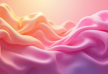 Obraz premium Abstract Background with 3D Wave Bright Gold and Purple Gradient Silk Fabric