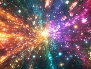 Naklejka premium Colorful starry night sky