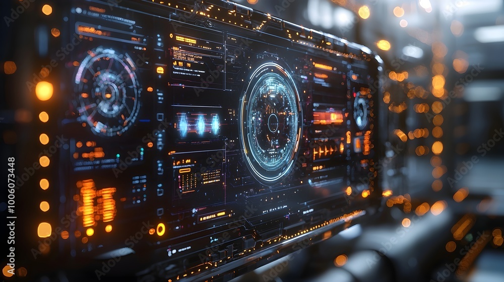 Poster futuristic tech interface
