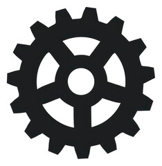 Obraz premium PNG Black gear icon illustration