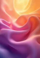 Obraz premium Abstract Background with 3D Wave Bright Gold and Purple Gradient Silk Fabric