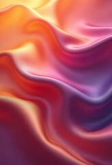 Fototapeta premium Abstract Background with 3D Wave Bright Gold and Purple Gradient Silk Fabric