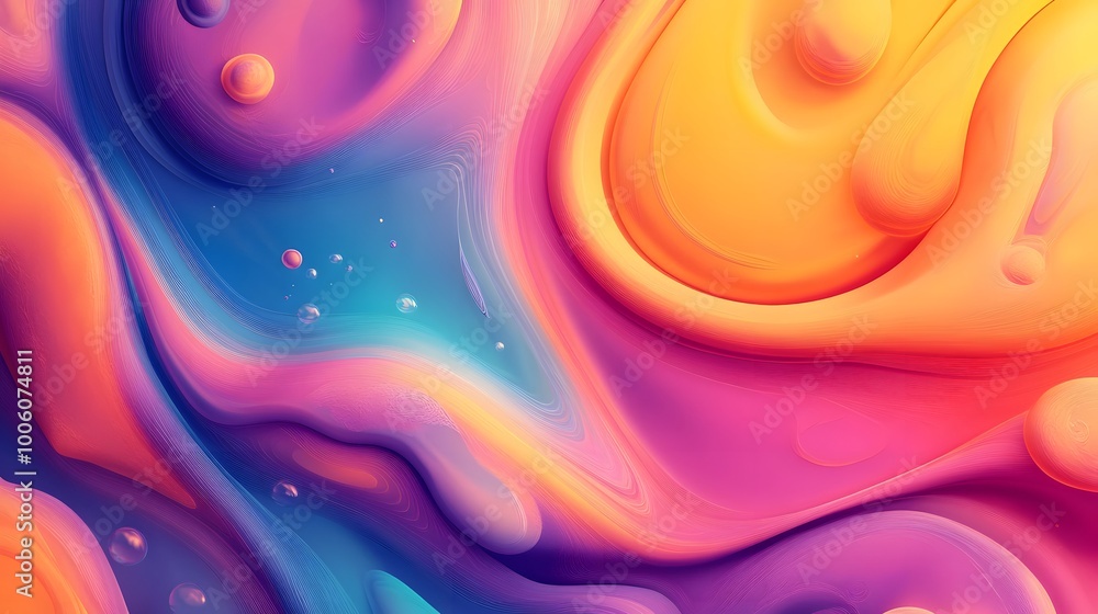 Poster abstract shapes on colorful trendy background. modern fluid colorful gradient geometric figures in t
