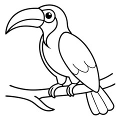 Obraz premium Stunning Hornbill Sitting Vector Artwork Showcasing Colorful Features and Habitat 