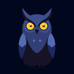 Striking Vector Art of a Jungle Owl Perched in the Heart of the Rainforest
