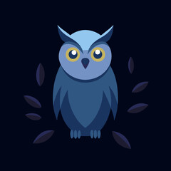 Vector Illustration of a Majestic Jungle Owl Soaring Through Lush Tropical Canopy
