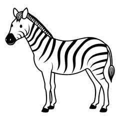 Zebra Standing Gracefully in the Savanna Vector Illustration of Wildlife Majesty
