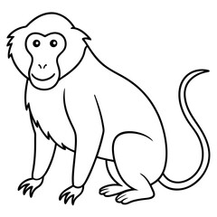 Vibrant Baboon Showing Expressive Features in a Stunning Vector Illustration
