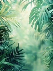Palm Leaves in Forest
