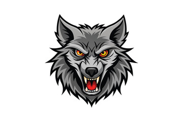 Aggressive Wolf Head Vector – High-Quality Printable Graphic Design