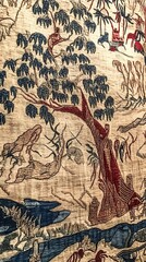 Obraz premium Intricate Tapestry: A Woven Landscape of Trees and Nature
