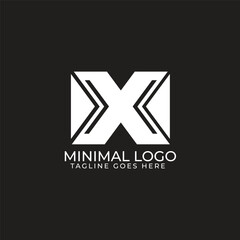 bold and clean minimal x letter logo idea