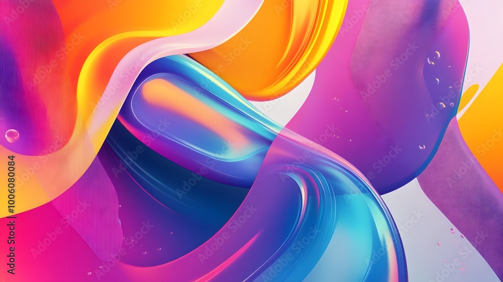 Poster abstract shapes on colorful trendy background. modern fluid colorful gradient geometric figures in t