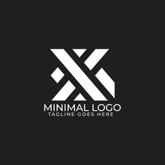 Bold and Minimal X Letter Logo Design