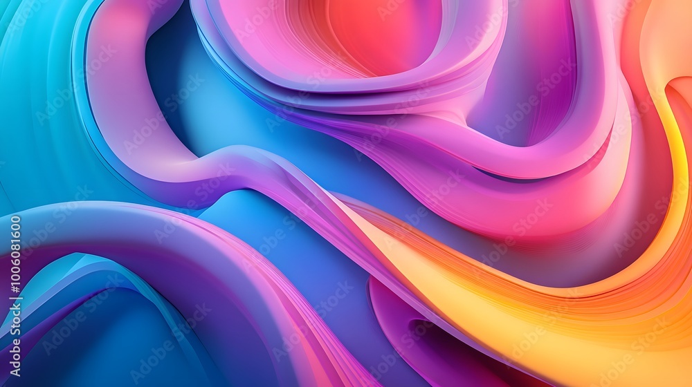 Aufkleber abstract shapes on colorful trendy background. modern fluid colorful gradient geometric figures in t
