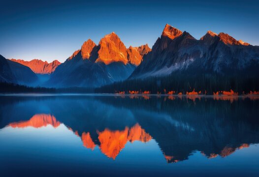 captivating twilight landscapes from dusk till dawn featuring majestic tranquil lakes vibrant skies stunning shades blue orange, mountains, sky, colors