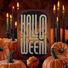 Scary halloween pumpkin  in the park