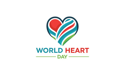 heart day logo design, World heart day logo vector, World Heart Day card, poster or banner. Vector illustration.