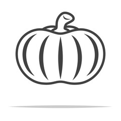 Simple pumpkin outline icon transparent vector isolated