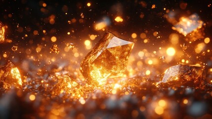 Golden Crystal Abstract