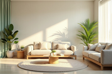 Summer interior, living room, cool feeling