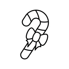 candy canes line icon with white background vector stock illustration