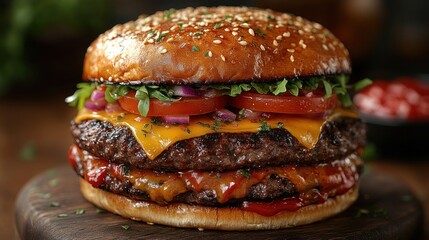 Juicy Double Cheeseburger