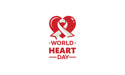 heart day logo design, World heart day logo vector, World Heart Day card, poster or banner. Vector illustration.