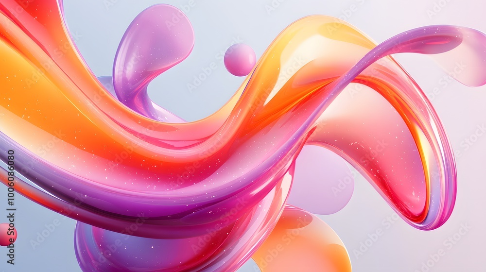 Poster abstract shapes on colorful trendy background. modern fluid colorful gradient geometric figures in t