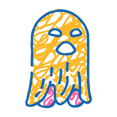 spooky ghost doodle icon sketch vector. spooky ghost sign. isolated symbol illustration