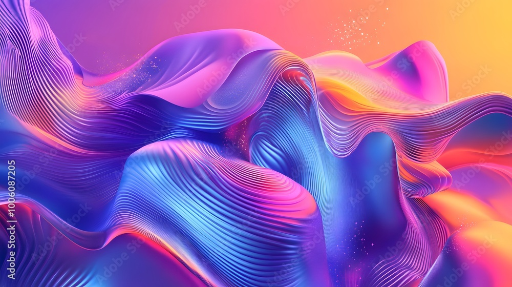 Poster abstract shapes on colorful trendy background. modern fluid colorful gradient geometric figures in t
