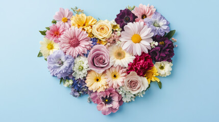 Heart-shaped Flower Arrangement with Colorful Blooms