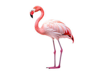 a pink flamingo standing on one leg