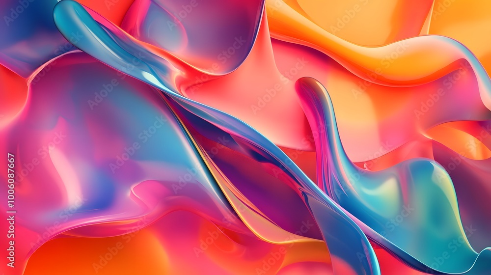 Poster abstract shapes on colorful trendy background. modern fluid colorful gradient geometric figures in t