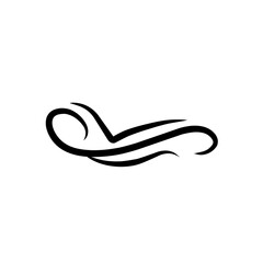 Calligraphic swoosh tail 