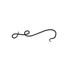 Calligraphic swoosh tail 