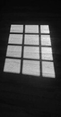 Window Shadow Pattern Floor Closeup Black White Natural Light
