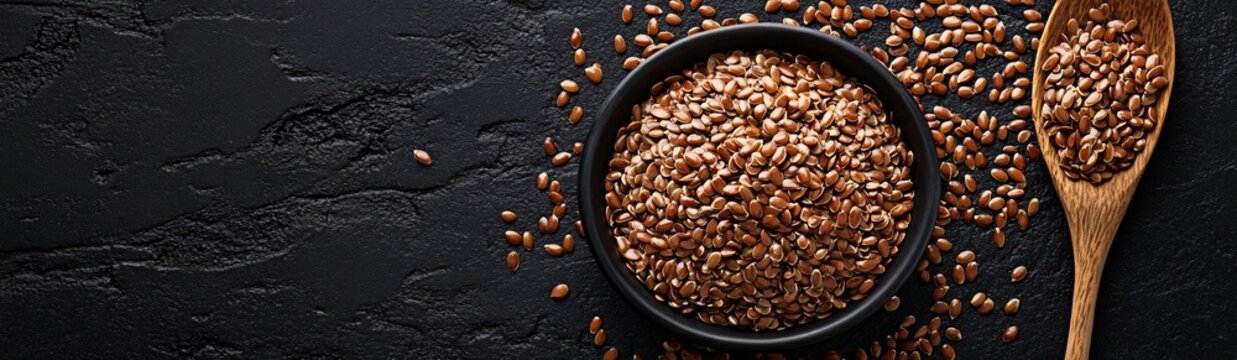 a banner showing flax seeds