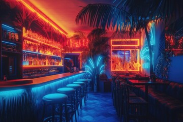 Neon Bar Interior