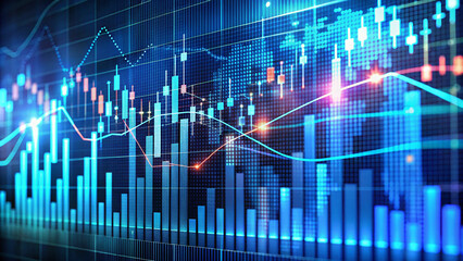 Fototapeta premium Abstract Digital Trading Stock Graph Background