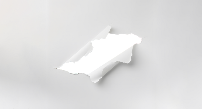 torn piece of white paper reveals dark background, creating striking contrast. This graphic element is perfect for designers looking to add depth and intrigue to their projects
