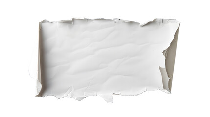 torn white paper with jagged edges, creating sense of rawness and imperfection. This blank canvas invites creativity and expression, perfect for messages or designs