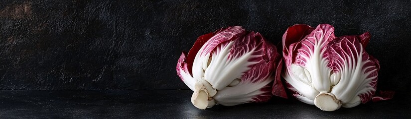 Obraz premium a banner with radicchio salad 